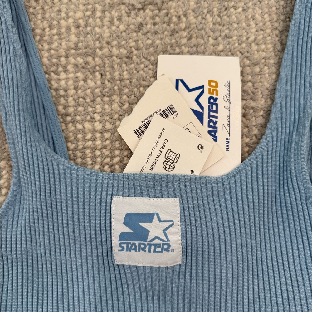 Starter Light Blue Ribbed bodysuit